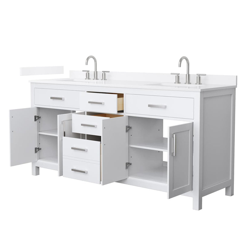 Beckett 72" Free Standing Double Basin Vanity Set with Cabinet and Quartz Vanity Top - image 8
