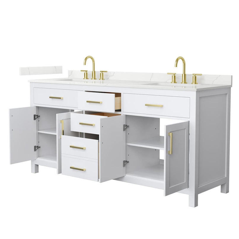 Beckett 72" Free Standing Double Basin Vanity Set with Cabinet and Quartz Vanity Top - image 11