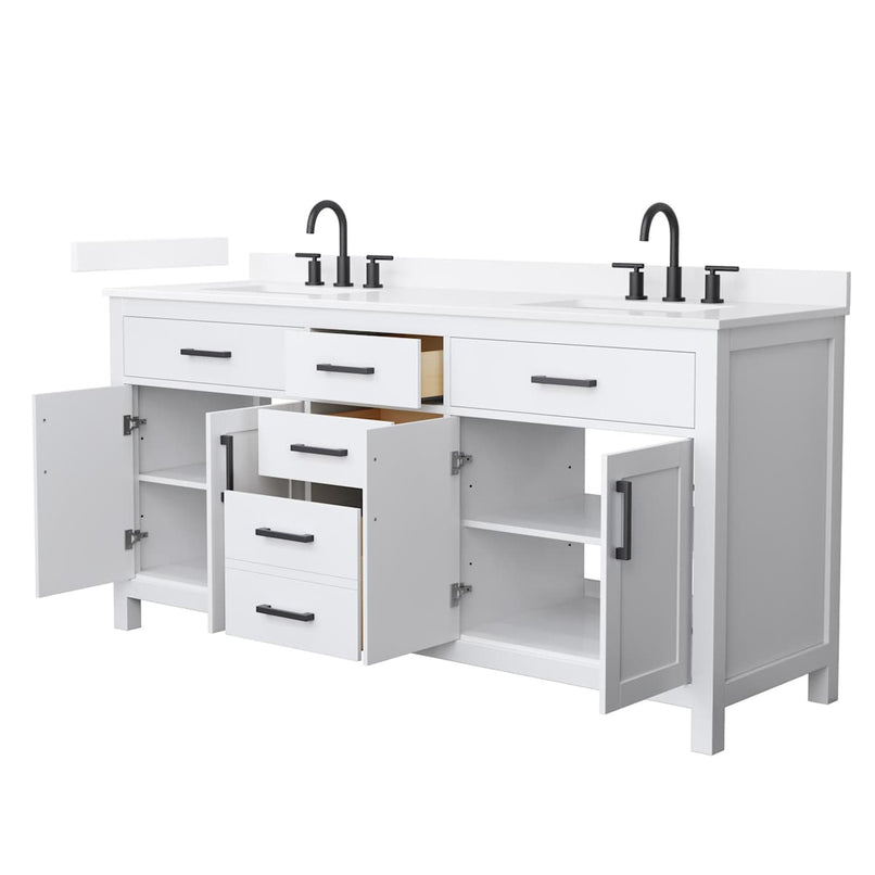 Beckett 72" Free Standing Double Basin Vanity Set with Cabinet and Quartz Vanity Top - image 12