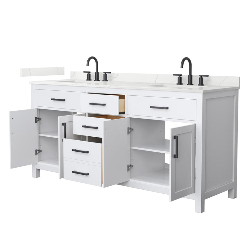 Beckett 72" Free Standing Double Basin Vanity Set with Cabinet and Quartz Vanity Top - image 13