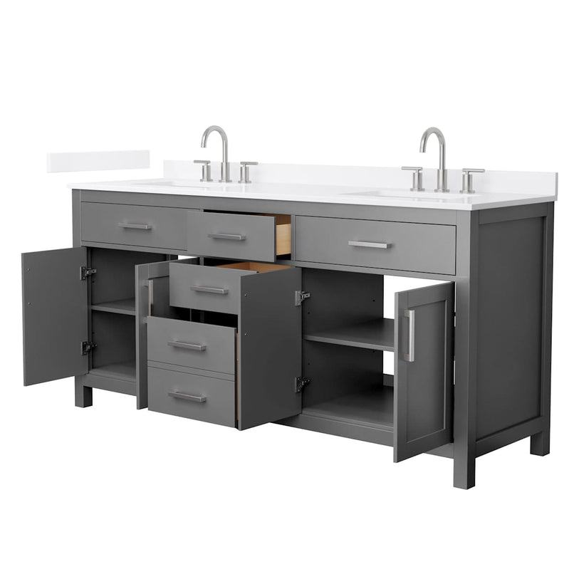 Beckett 72" Free Standing Double Basin Vanity Set with Cabinet and Quartz Vanity Top - image 14