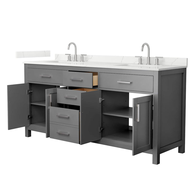 Beckett 72" Free Standing Double Basin Vanity Set with Cabinet and Quartz Vanity Top - image 15