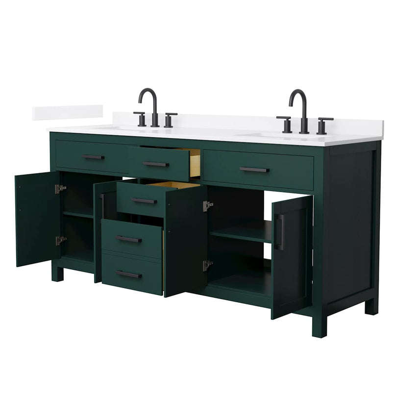 Beckett 72" Free Standing Double Basin Vanity Set with Cabinet and Quartz Vanity Top - image 16