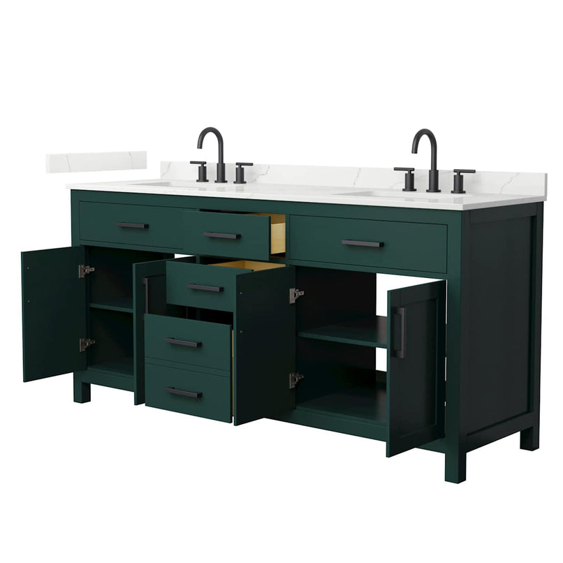 Beckett 72" Free Standing Double Basin Vanity Set with Cabinet and Quartz Vanity Top - image 17