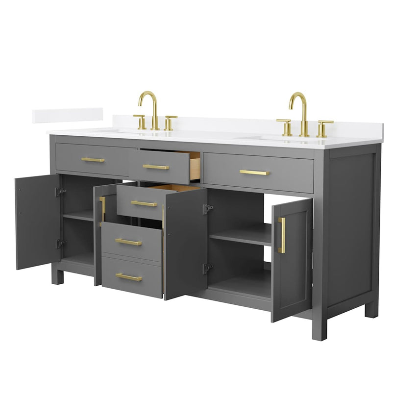 Beckett 72" Free Standing Double Basin Vanity Set with Cabinet and Quartz Vanity Top - image 18