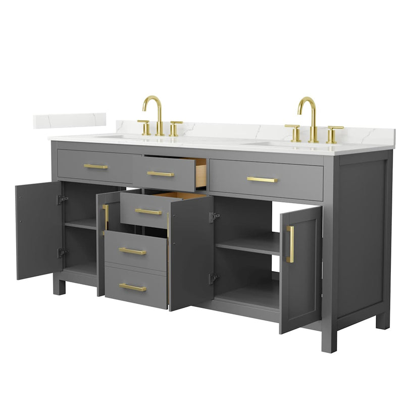 Beckett 72" Free Standing Double Basin Vanity Set with Cabinet and Quartz Vanity Top - image 19