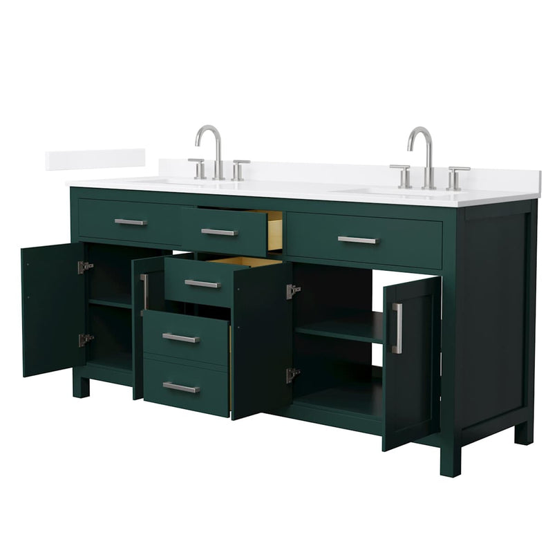 Beckett 72" Free Standing Double Basin Vanity Set with Cabinet and Quartz Vanity Top - image 20