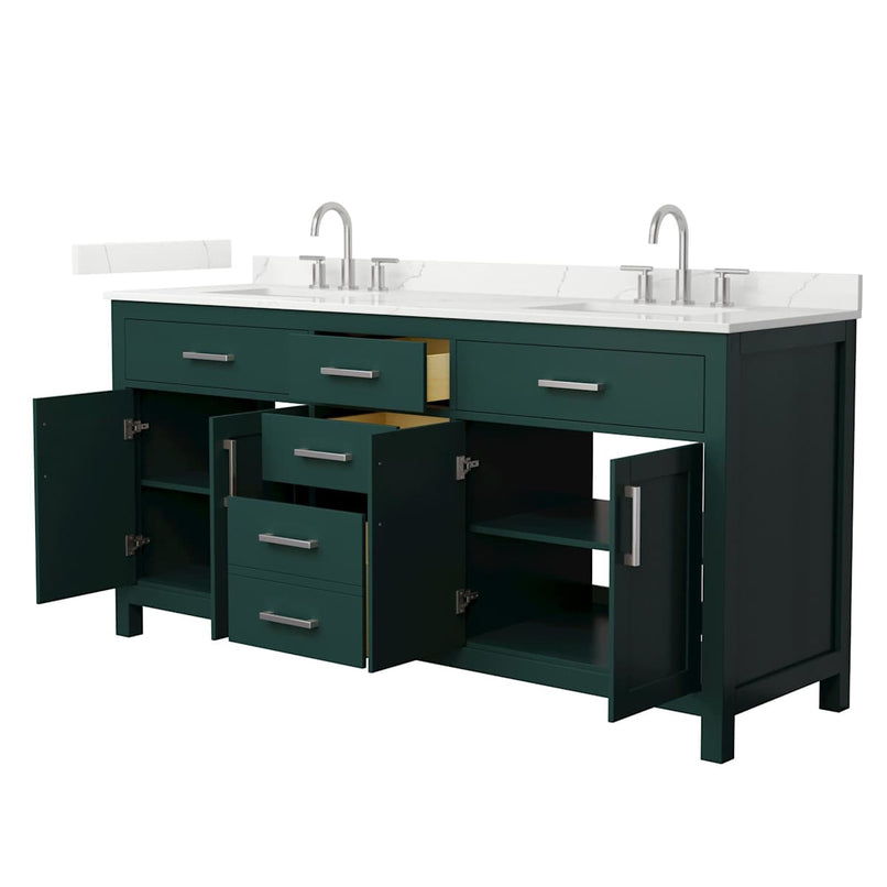 Beckett 72" Free Standing Double Basin Vanity Set with Cabinet and Quartz Vanity Top - image 21