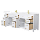 Beckett 84" Free Standing Double Basin Vanity Set with Cabinet and Quartz Vanity Top - image 10