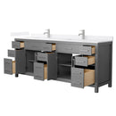 Beckett 84" Free Standing Double Basin Vanity Set with Cabinet and Quartz Vanity Top - image 14