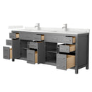 Beckett 84" Free Standing Double Basin Vanity Set with Cabinet and Quartz Vanity Top - image 15