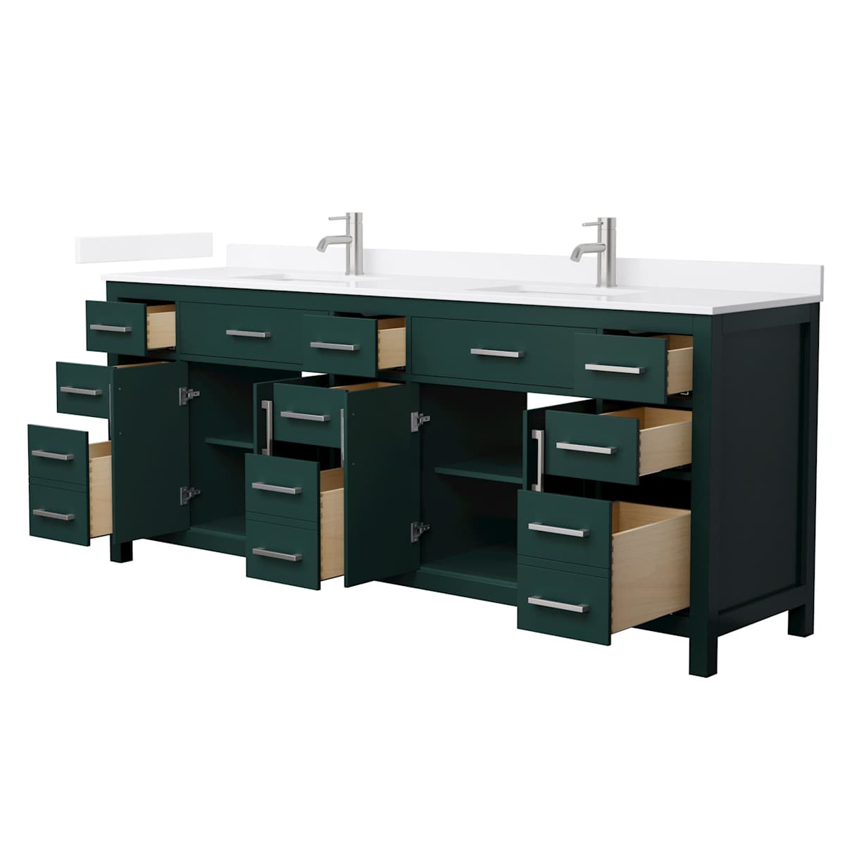 Beckett 84" Free Standing Double Basin Vanity Set with Cabinet and Quartz Vanity Top - image 20