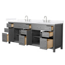 Beckett 84" Free Standing Double Basin Vanity Set with Cabinet and Quartz Vanity Top - image 14