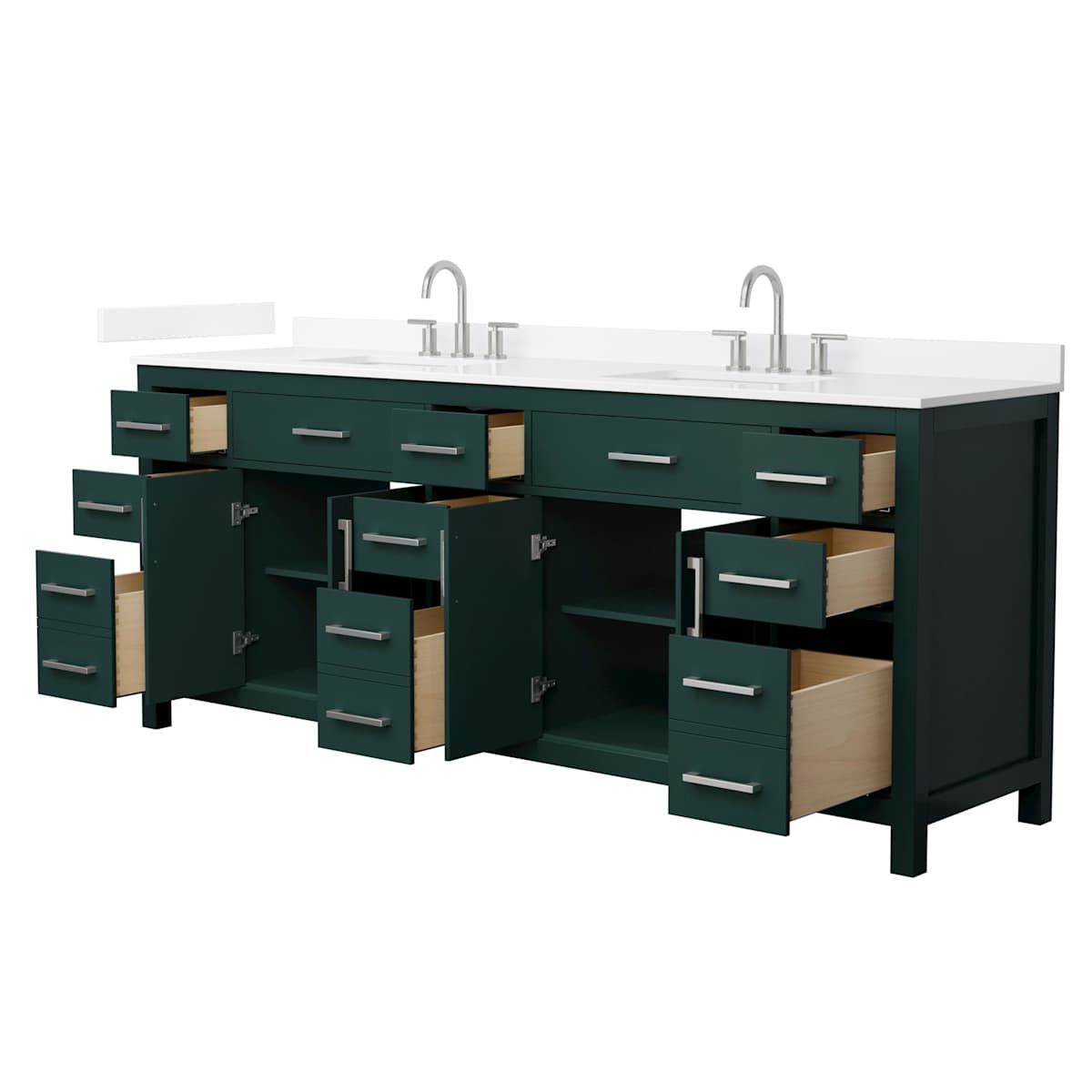 Beckett 84" Free Standing Double Basin Vanity Set with Cabinet and Quartz Vanity Top - image 20