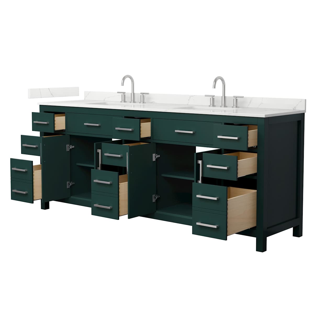 Beckett 84" Free Standing Double Basin Vanity Set with Cabinet and Quartz Vanity Top - image 21