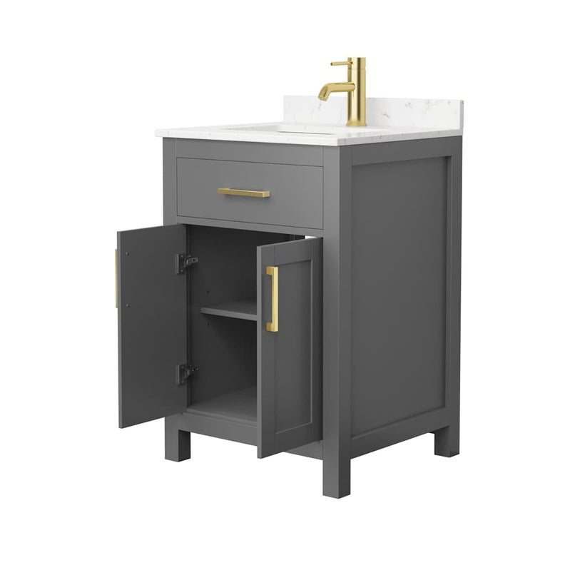 Beckett 24" Free Standing Single Basin Vanity Set with Cabinet and Cultured Marble Vanity Top - image 3