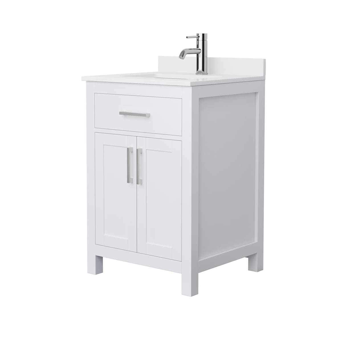 Beckett 24" Free Standing Single Basin Vanity Set with Cabinet and Cultured Marble Vanity Top