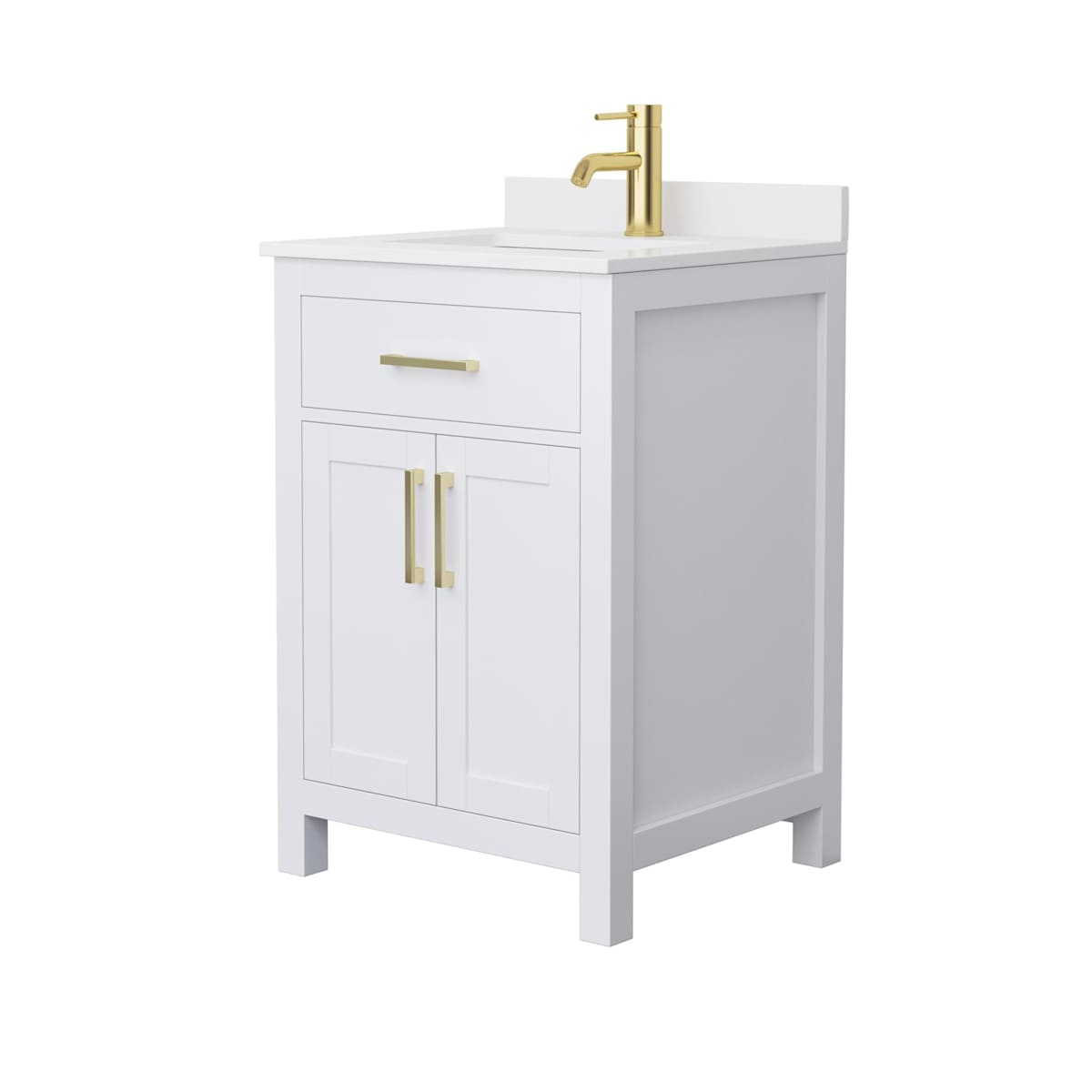 Beckett 24" Free Standing Single Basin Vanity Set with Cabinet and Cultured Marble Vanity Top