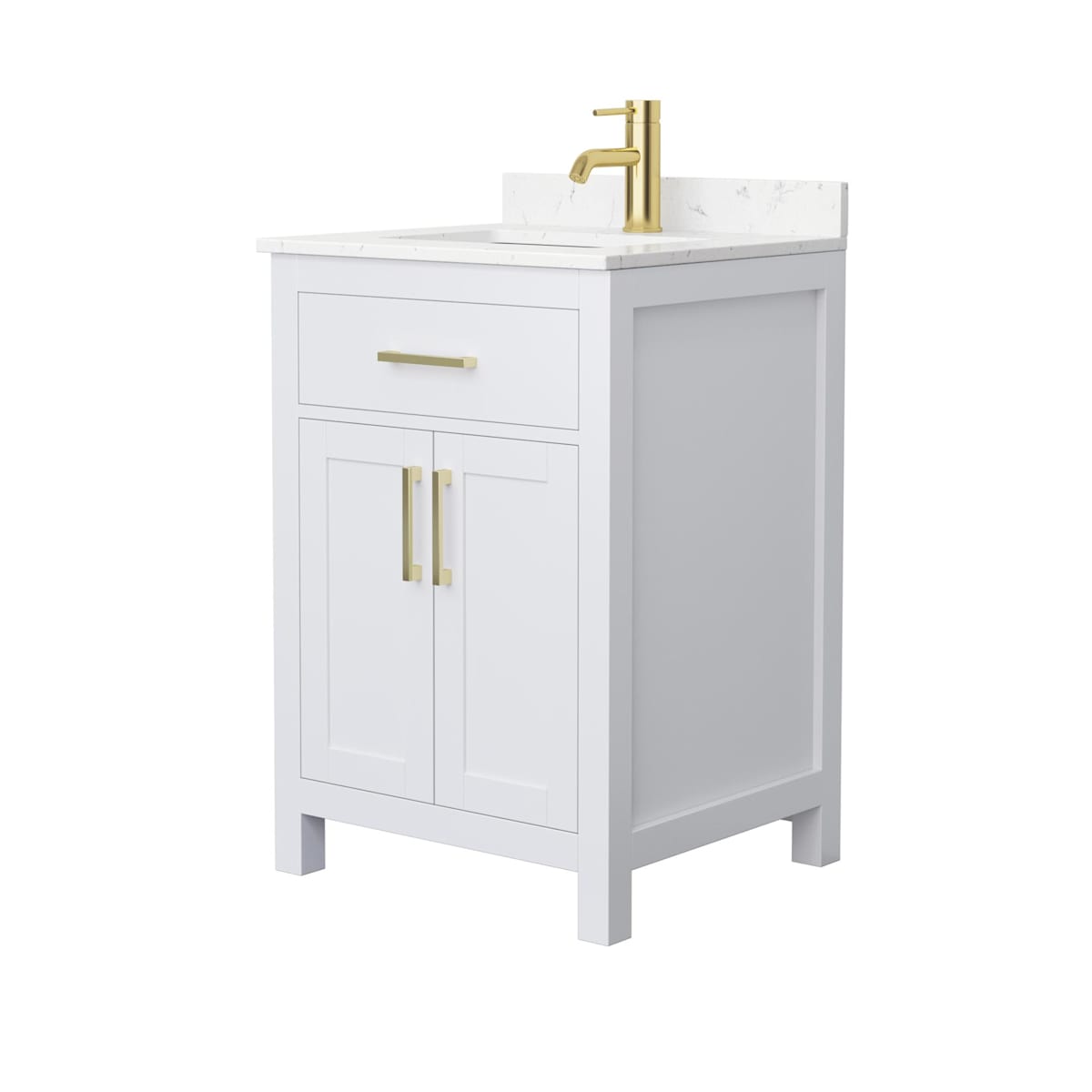 Beckett 24" Free Standing Single Basin Vanity Set with Cabinet and Cultured Marble Vanity Top