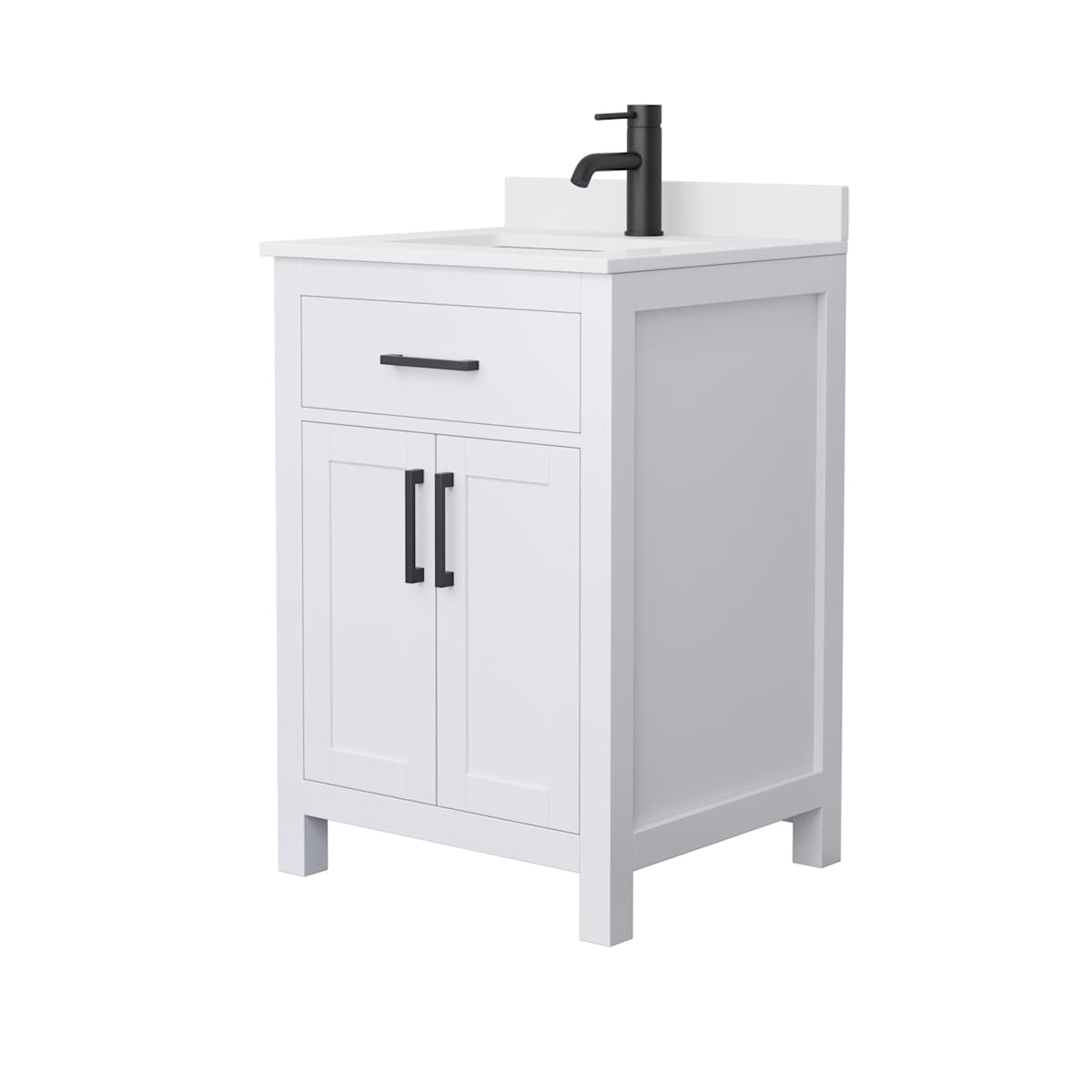 Beckett 24" Free Standing Single Basin Vanity Set with Cabinet and Cultured Marble Vanity Top