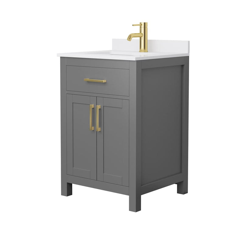 Beckett 24" Free Standing Single Basin Vanity Set with Cabinet and Cultured Marble Vanity Top - image 16