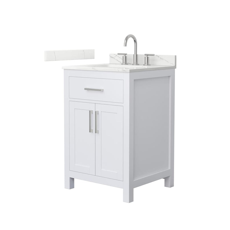 Beckett 24" Free Standing Single Basin Vanity Set with Cabinet and Quartz Vanity Top - image 1