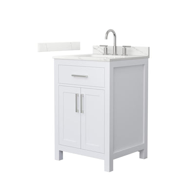 Beckett 24" Free Standing Single Basin Vanity Set with Cabinet and Quartz Vanity Top - image 1