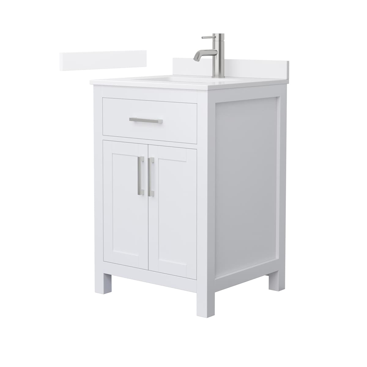 Beckett 24" Free Standing Single Basin Vanity Set with Cabinet and Quartz Vanity Top