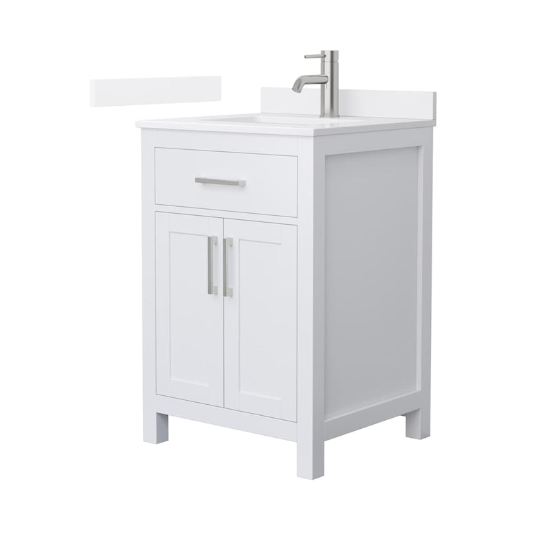 Beckett 24" Free Standing Single Basin Vanity Set with Cabinet and Quartz Vanity Top - image 1
