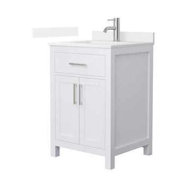 Beckett 24" Free Standing Single Basin Vanity Set with Cabinet and Quartz Vanity Top - image 1