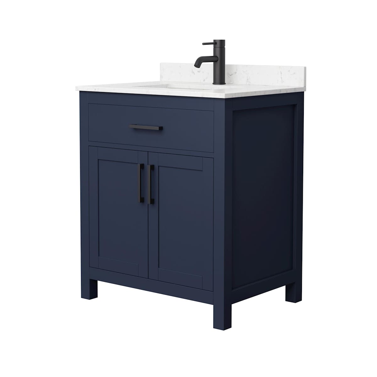Beckett 30" Free Standing Single Basin Vanity Set with Cabinet and Cultured Marble Vanity Top