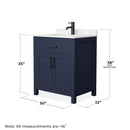 Beckett 30" Free Standing Single Basin Vanity Set with Cabinet and Cultured Marble Vanity Top - image 5