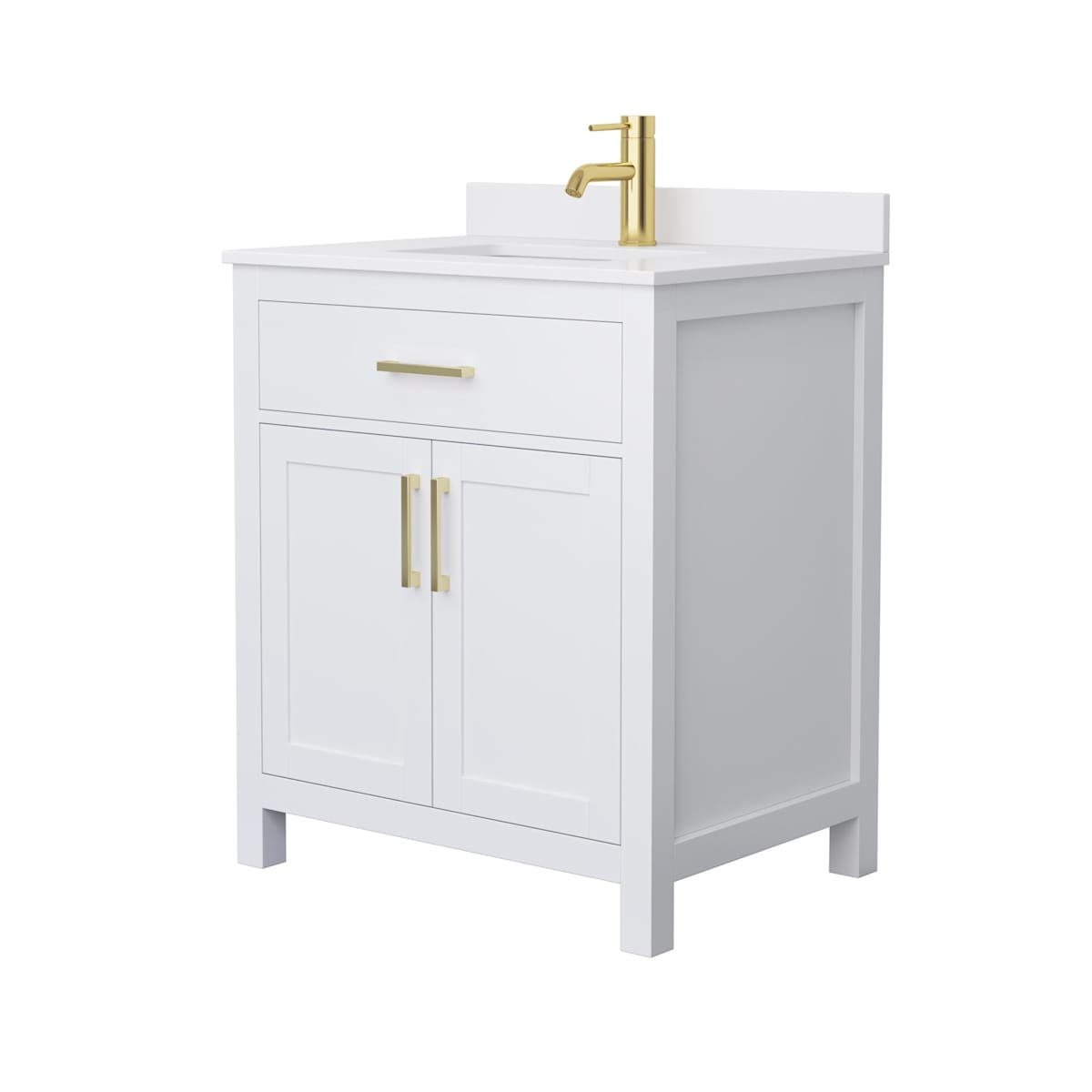 Beckett 30" Free Standing Single Basin Vanity Set with Cabinet and Cultured Marble Vanity Top