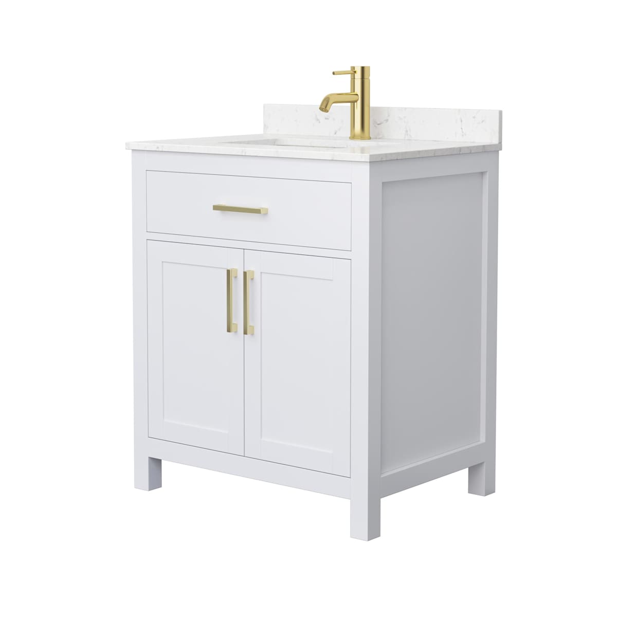 Beckett 30" Free Standing Single Basin Vanity Set with Cabinet and Cultured Marble Vanity Top