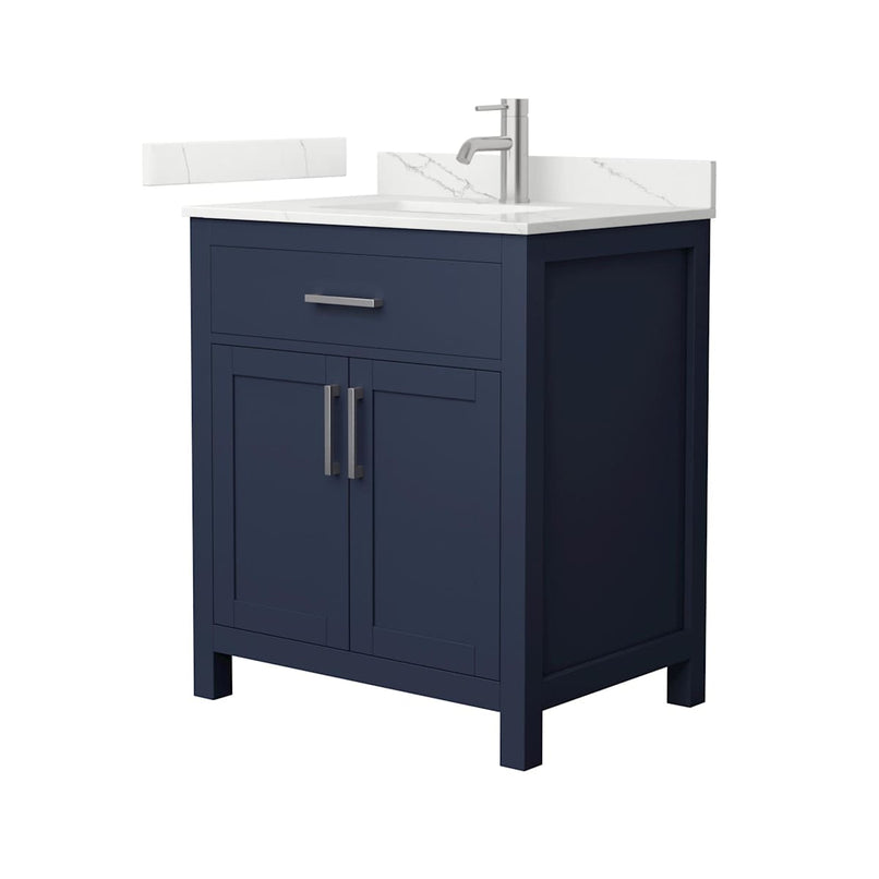 Beckett 30" Free Standing Single Basin Vanity Set with Cabinet and Quartz Vanity Top - image 1