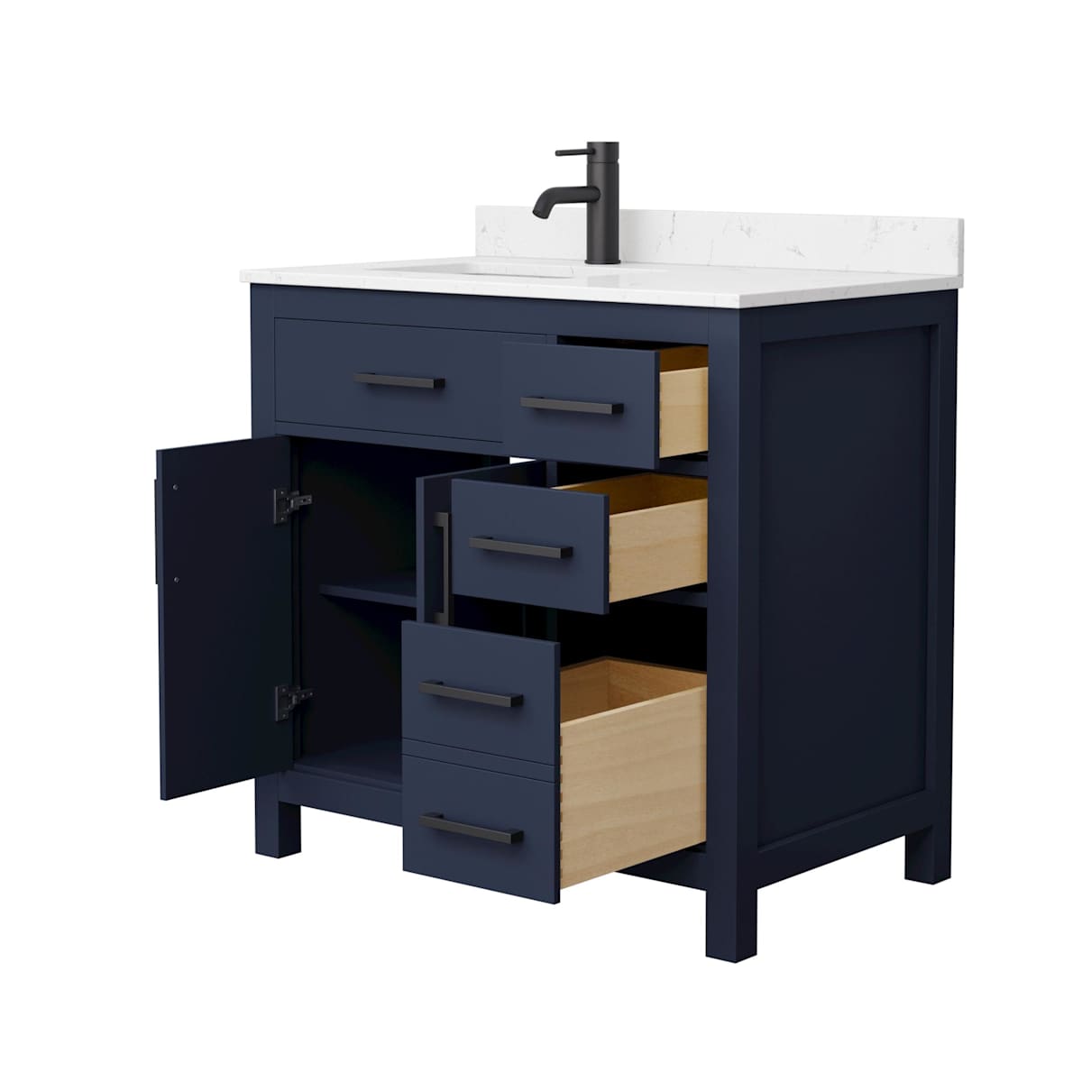 Beckett 36" Free Standing Single Basin Vanity Set with Cabinet and Cultured Marble Vanity Top