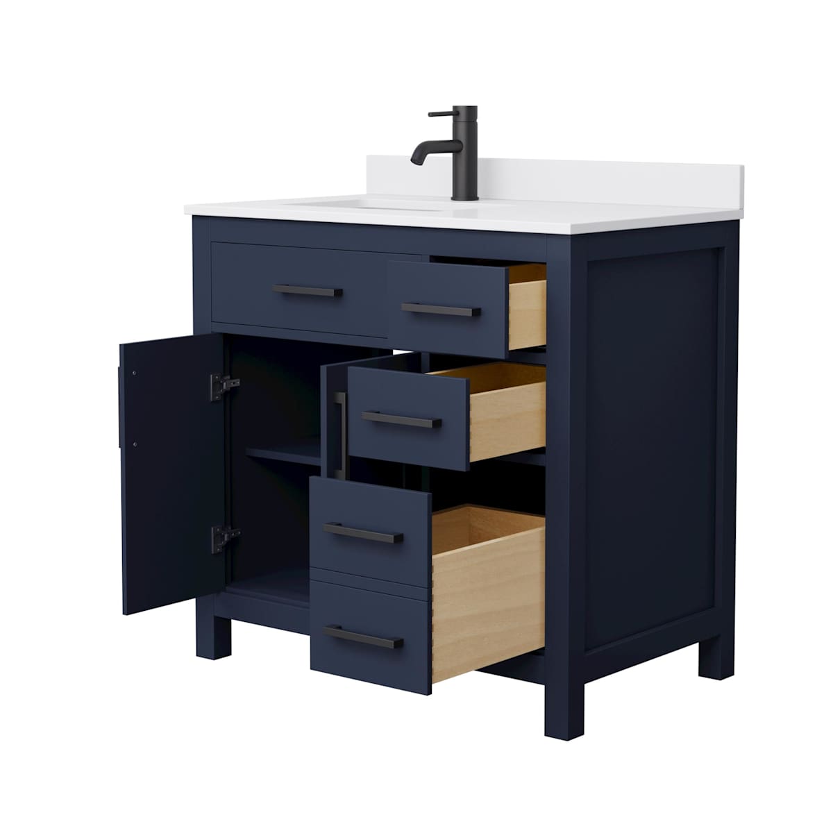Beckett 36" Free Standing Single Basin Vanity Set with Cabinet and Cultured Marble Vanity Top