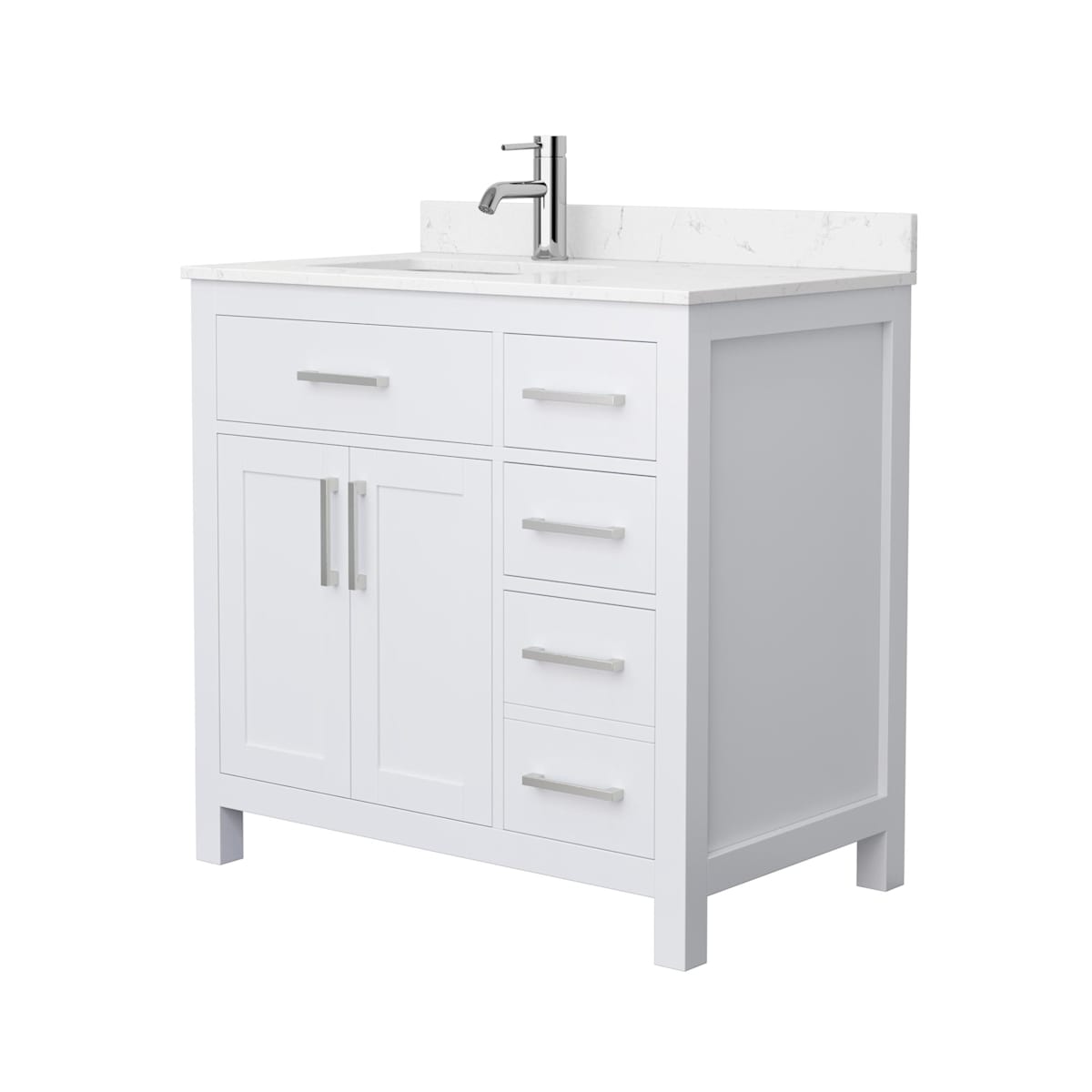 Beckett 36" Free Standing Single Basin Vanity Set with Cabinet and Cultured Marble Vanity Top