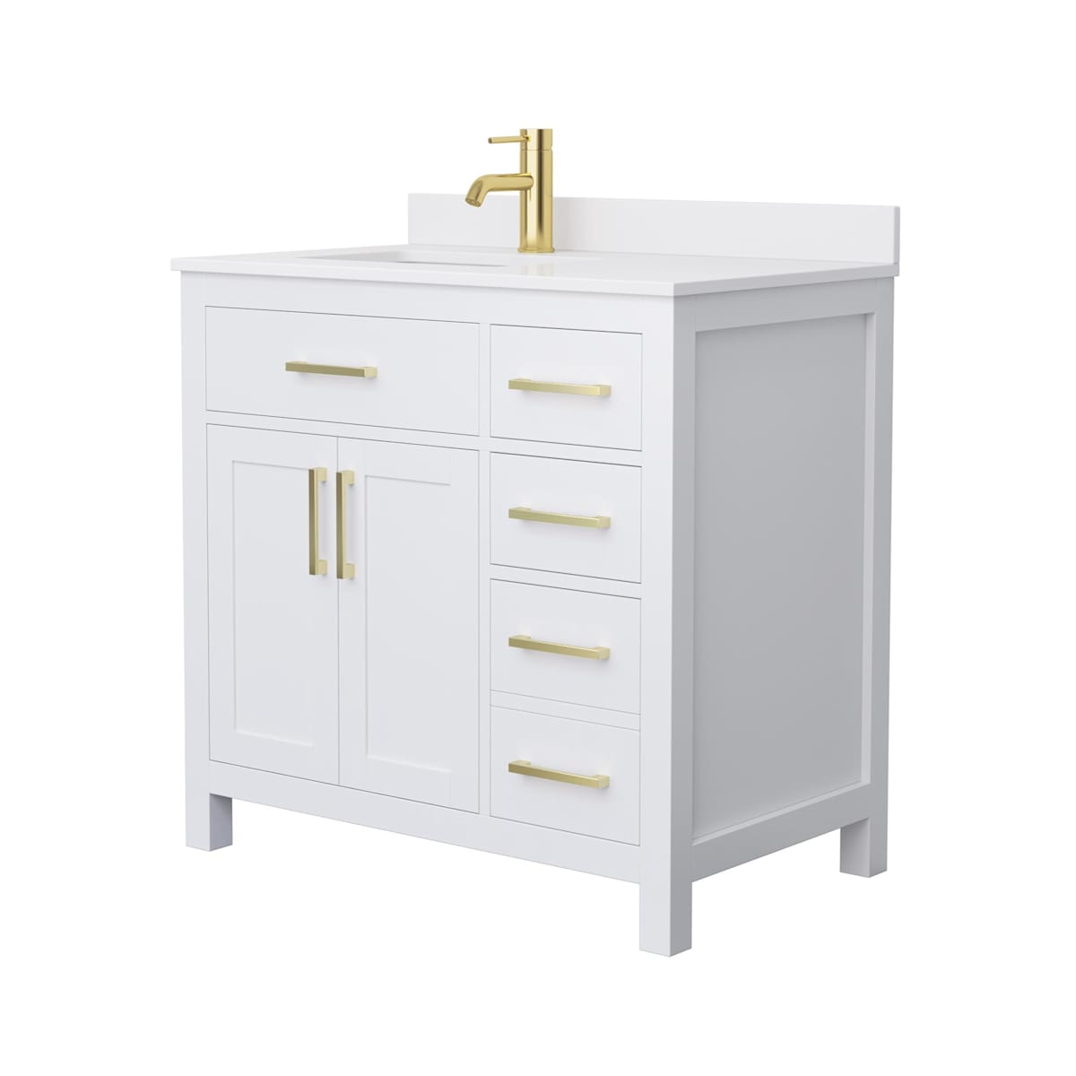 Beckett 36" Free Standing Single Basin Vanity Set with Cabinet and Cultured Marble Vanity Top