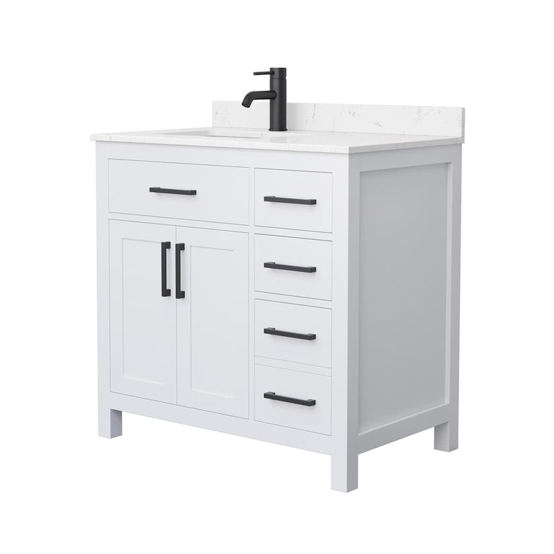 Beckett 36" Free Standing Single Basin Vanity Set with Cabinet and Cultured Marble Vanity Top - image 15