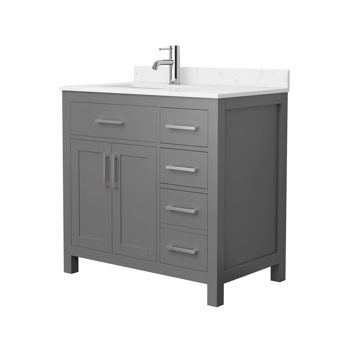Beckett 36" Free Standing Single Basin Vanity Set with Cabinet and Cultured Marble Vanity Top - image 17