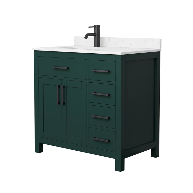 Beckett 36" Free Standing Single Basin Vanity Set with Cabinet and Cultured Marble Vanity Top - image 19