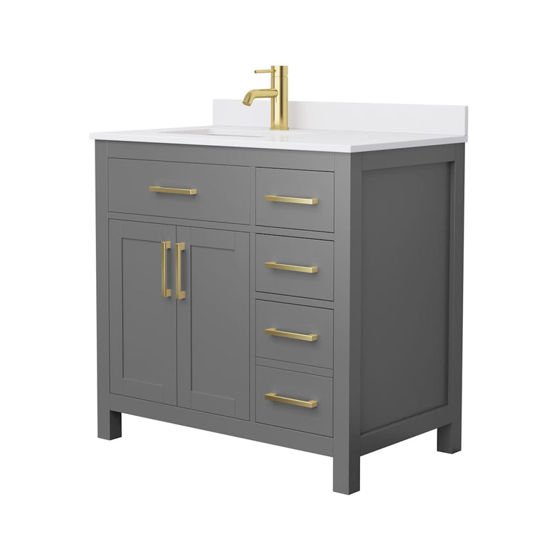 Beckett 36" Free Standing Single Basin Vanity Set with Cabinet and Cultured Marble Vanity Top - image 20