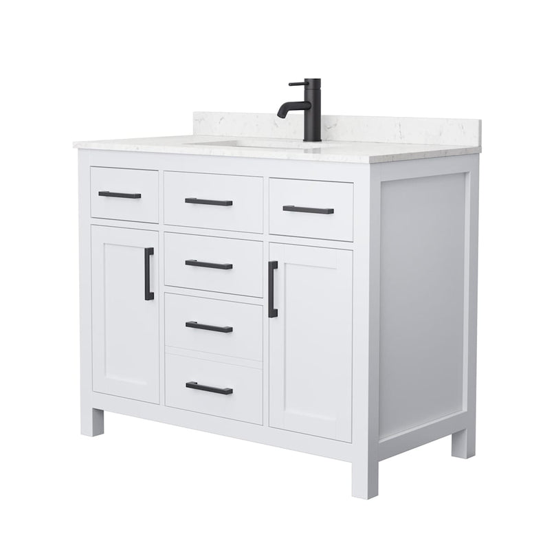 Beckett 42" Free Standing Single Basin Vanity Set with Cabinet and Cultured Marble Vanity Top - image 2