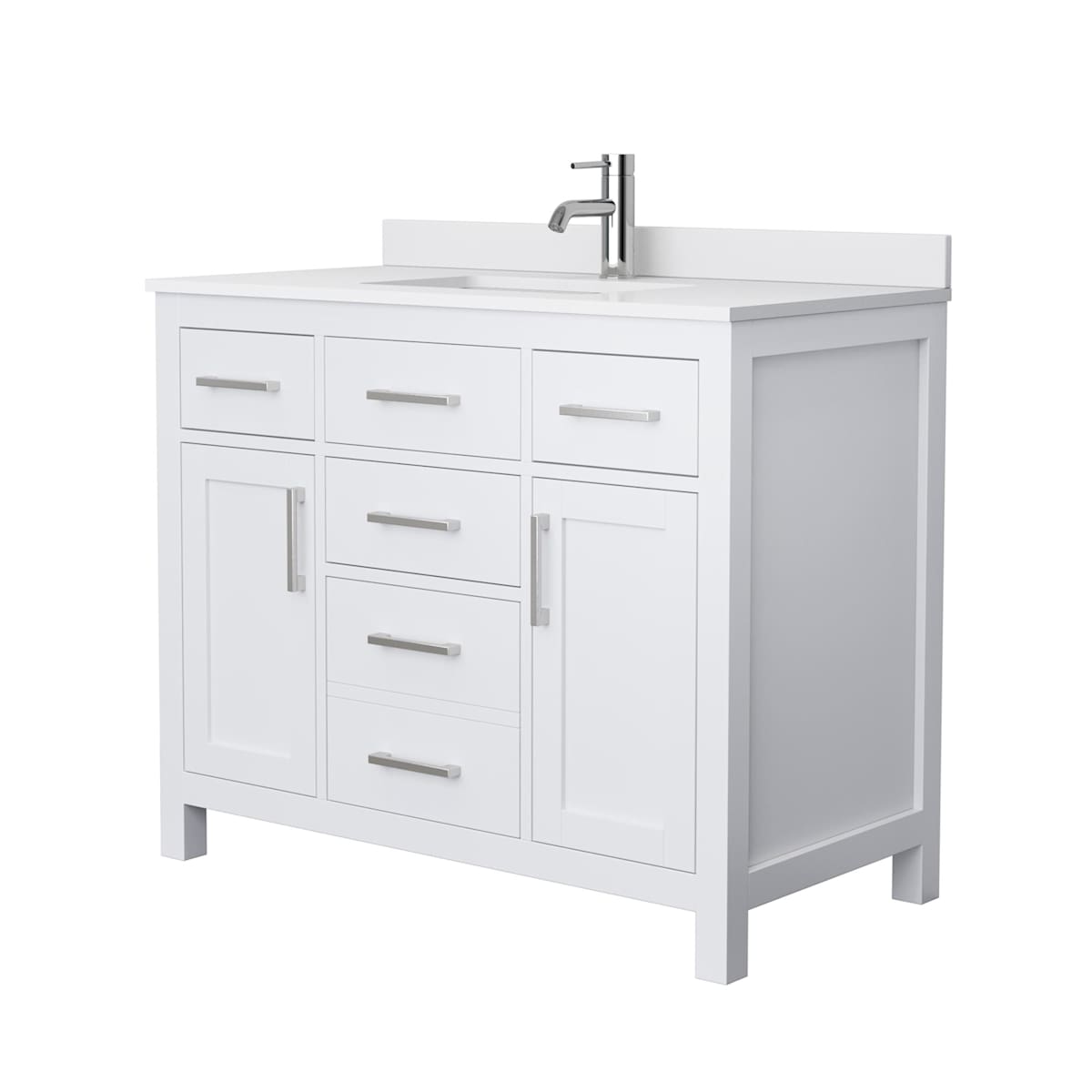 Beckett 42" Free Standing Single Basin Vanity Set with Cabinet and Cultured Marble Vanity Top