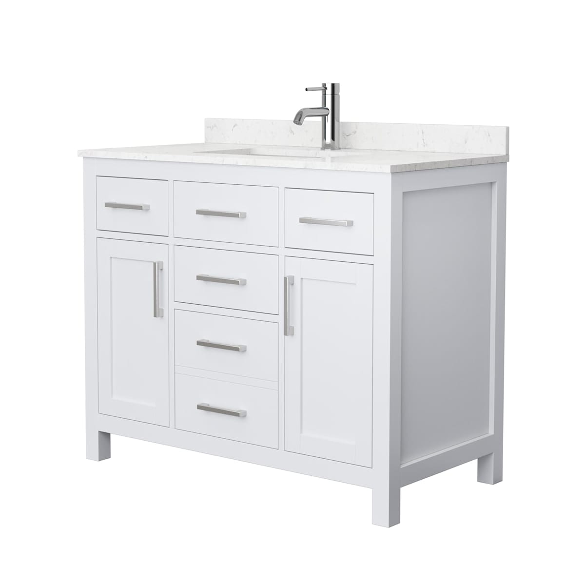 Beckett 42" Free Standing Single Basin Vanity Set with Cabinet and Cultured Marble Vanity Top