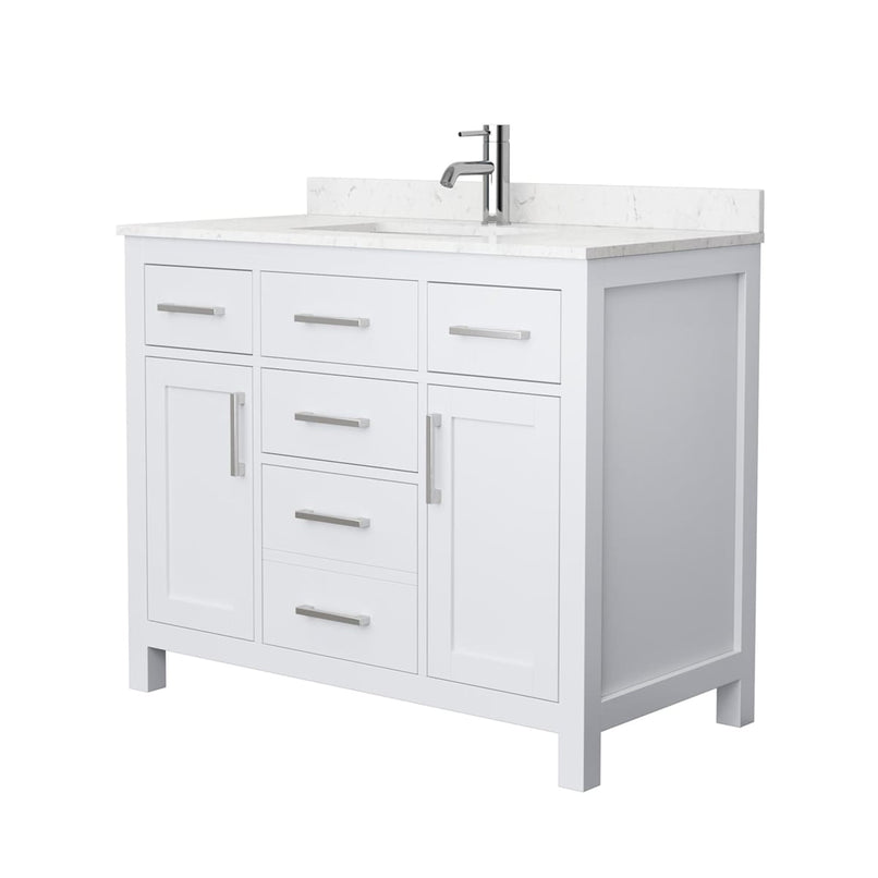 Beckett 42" Free Standing Single Basin Vanity Set with Cabinet and Cultured Marble Vanity Top - image 9
