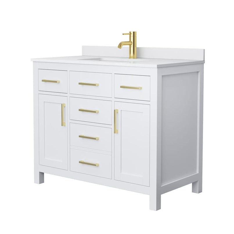 Beckett 42" Free Standing Single Basin Vanity Set with Cabinet and Cultured Marble Vanity Top - image 10