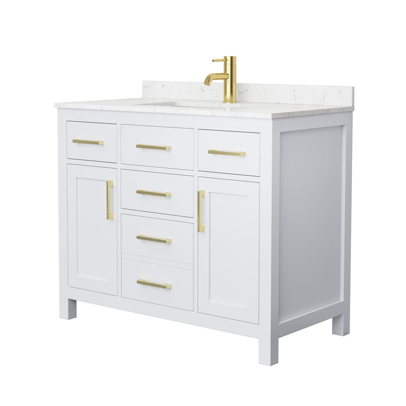 Beckett 42" Free Standing Single Basin Vanity Set with Cabinet and Cultured Marble Vanity Top - image 11