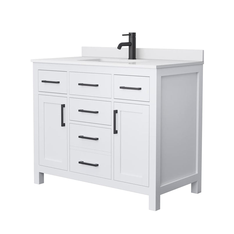 Beckett 42" Free Standing Single Basin Vanity Set with Cabinet and Cultured Marble Vanity Top - image 12